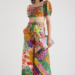 Desigual M. CHRISTIAN LACROIX trousers with slit size M, cropped blouse size L